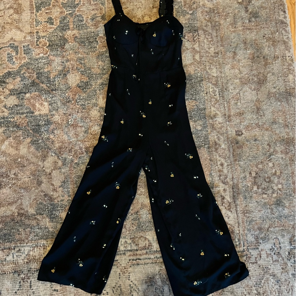Wild Fable Black Jumpsuit with Floral Details